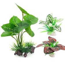 Reptile Artificial Plants 3PCS Terrarium Plants Aquarium Plants Decorations f...