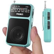 PRUNUS J-555 Pocket Radio AM FM USB-C Charging Battery Pocket, Blue
