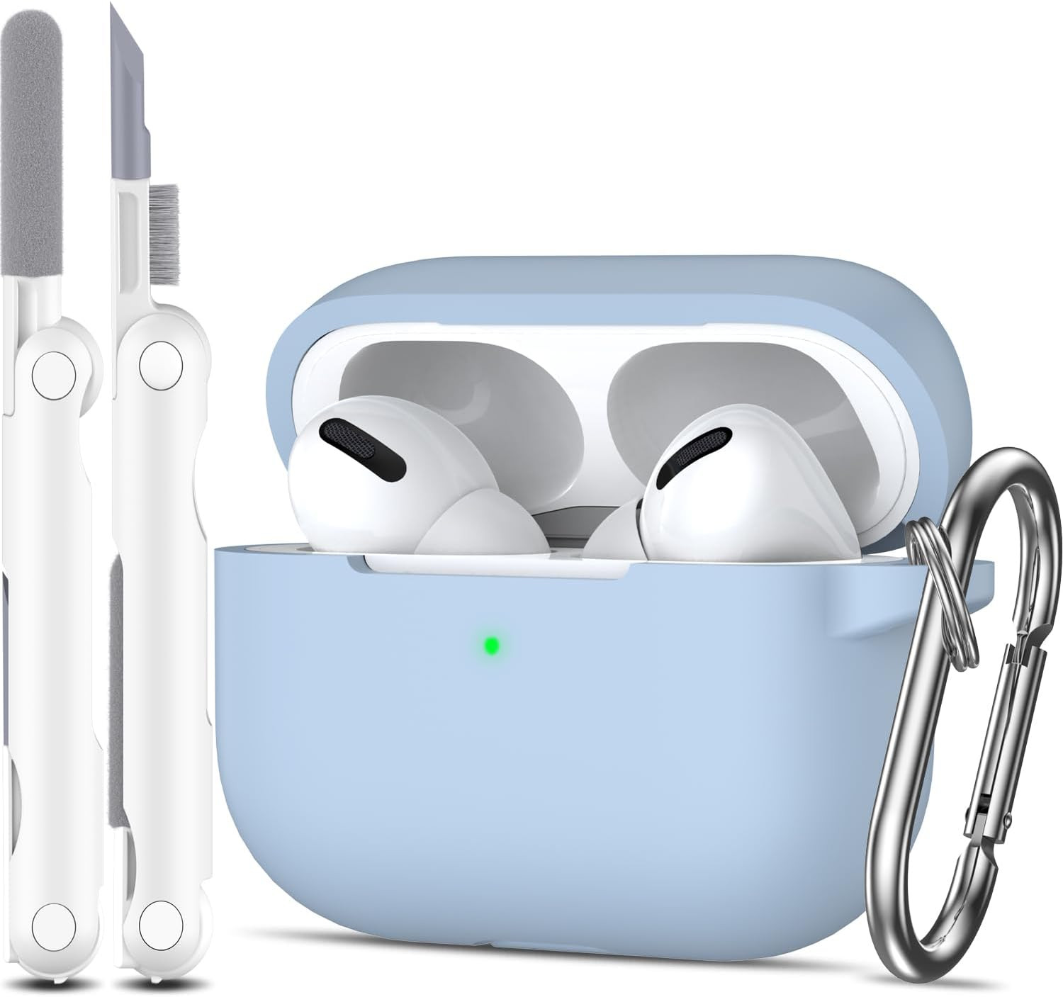 Military Grade Anti-Fall Soft Silicone Case for AirPods Pro in A-Sky Blue-image