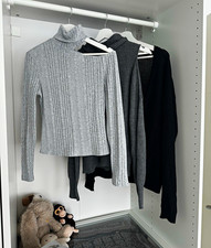 Mädchenpaket: Pullover Grau Feinstrick  Roll...