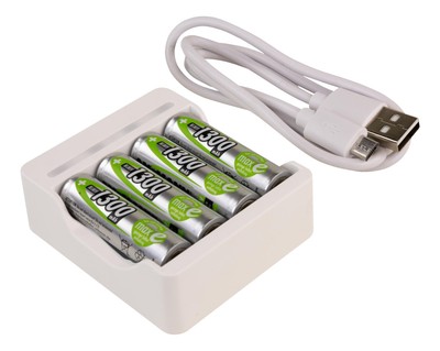 ANSMANN Basic IV Ladegerät inkl. 4x AA 1300 mAh Akku Universal, Nickel-Metallhyd