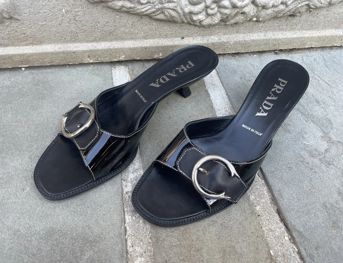 PRADA Patent Leather Kitten Heel Sandals for Women for sale | eBay