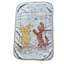Classic Winnie The Pooh Tigger Baby Blanket Cream Butterfly Leaves Plush Disney