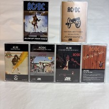 AC/DC Cassette Lot x6 We Salute High Voltage Want Blood Video Fly Dirty Deeds