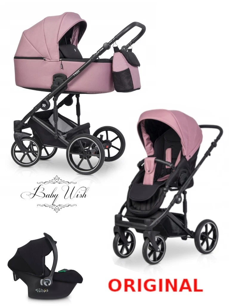 RIKO TREX BABY STROLLER PRAM 3IN1 CARRYCOT + PUSHCHAIR + CAR SEAT