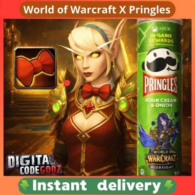 World of Warcraft - Crimson Bow Tie - WoW Loot TCG Item   Pringles Exclusive  