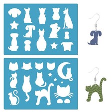 GORGECRAFT 2 Styles Moon Cats Stencil Dog Earrings 5 x 3.5 x 0.08", Animals
