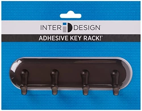 York Porta llaves de plástico autoadhesivo, organizador de 4 ganchos para bronce pequeño Foto 4 de 4