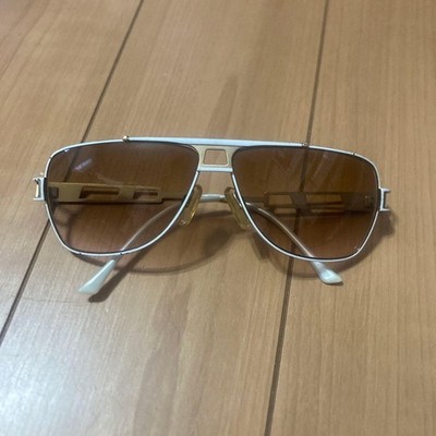 Cazal Sunglasses Used Matte Gold White Brown Gradient Lenses Germany