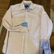 EGARA Mens M Slim Fit Non-Iron Long Sleeve Button Down Flip Cuff Pattern Shirt