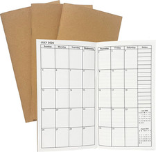 Travelers Notebook Inserts Jan 2026 - Jun 2027, Travelers Notebook Calendar, Wee