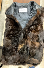 Vintage Brown Rabbit Fur Zipper Vest By Andre...