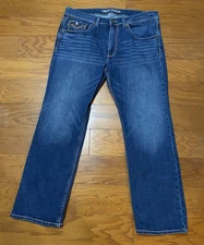 CODY JAMES Men's 40x32 (41x32) Blue Denim Bootcut Embroidered Cowboy Jeans