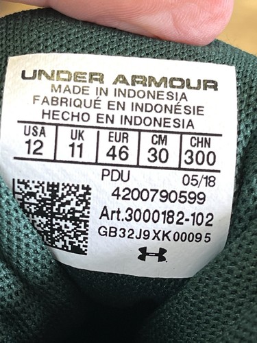 Under Armour Men's Nitro Low MC Football Cleats Dark Green Lightning Strikes New - Picture 3 of 15