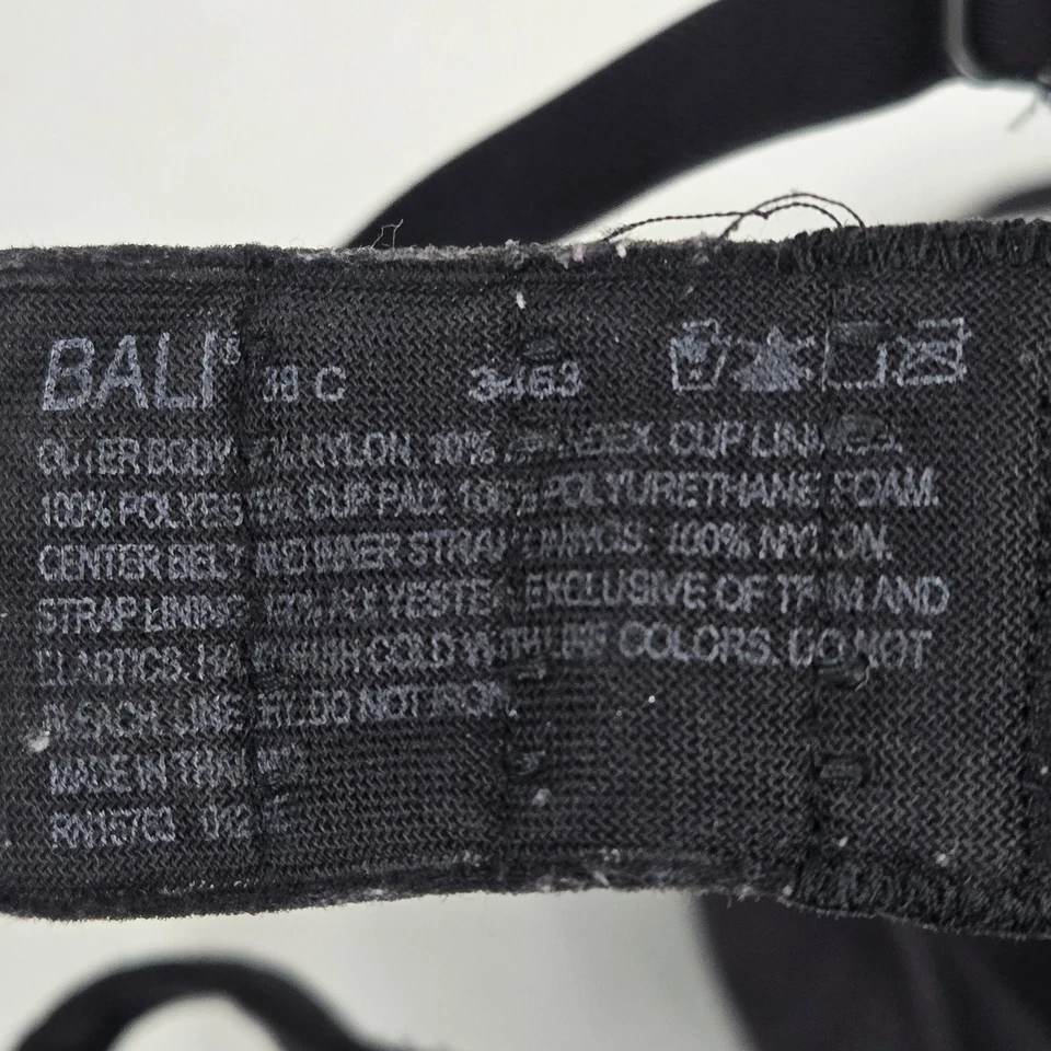 Sujetador Bali para mujer 38C negro geométrico camiseta inalámbrica ligeramente forrada Foto 4 de 4