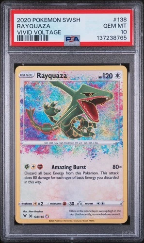 Rayquaza 138/185 Vivid Voltage Pokemon PSA 10