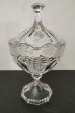 Vintage Glas Schale mit Deckel 20,5 cm Höhe 