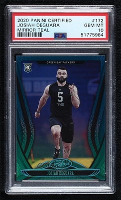 2020 Certified Rookies Mirror Teal 44/50 Josiah Deguara PSA 10 Rookie RC g6p
