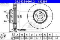 ATE 2X Bremsscheibe Vorne Ø330 Mm FüR Mercedes-Benz E-Klasse T-Model S213 S205