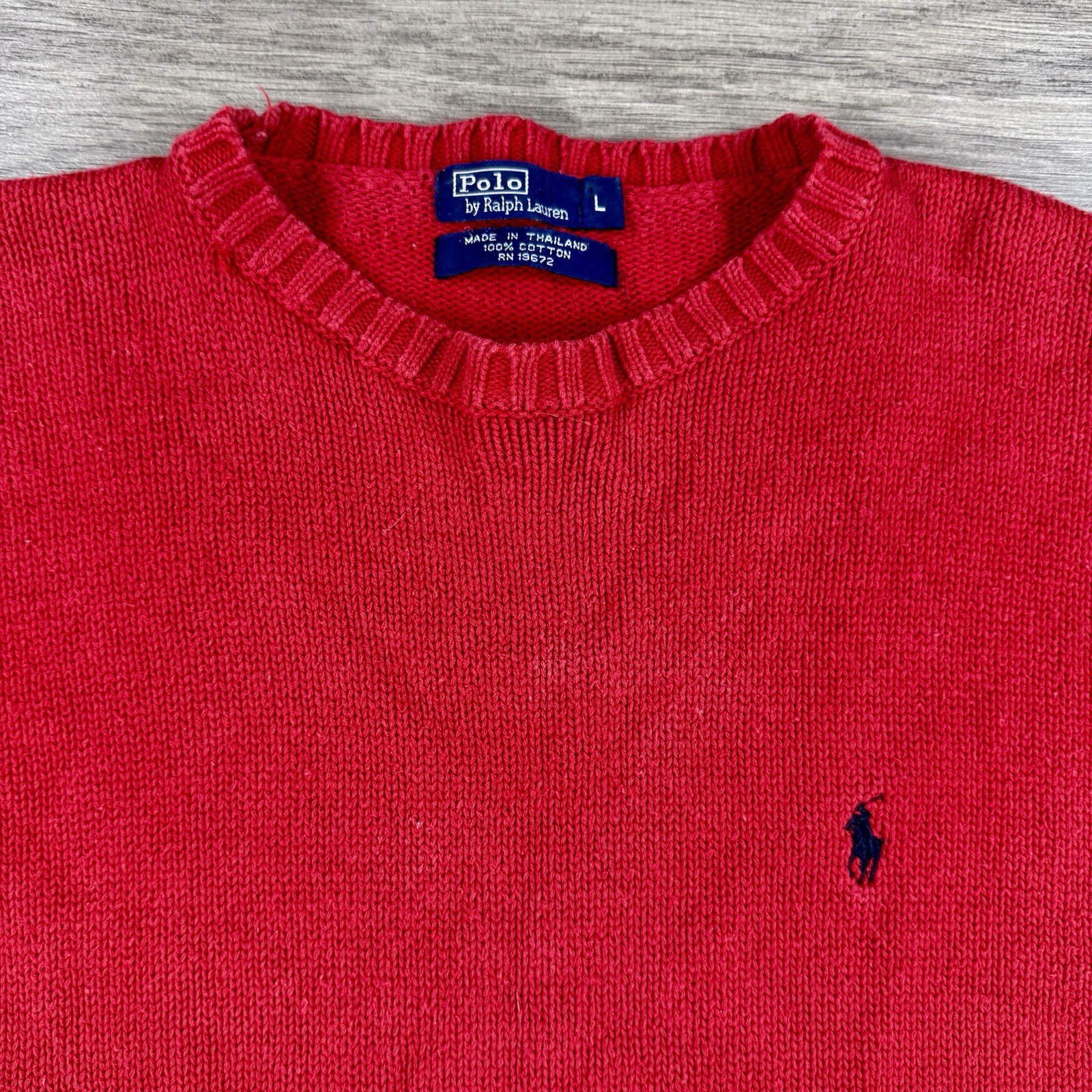 Vtg Polo by Ralph Lauren 100% Cotton Knit Pullove… - image 3
