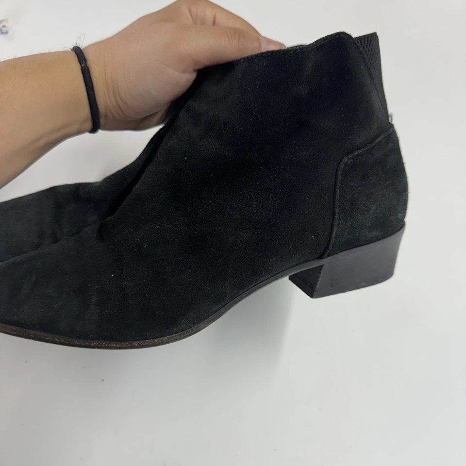 Botas Aquatalia Mujer Talla 8 Negras Gamuza Tobillo Cremallera Punta Hechas en Italia Foto 4 de 4