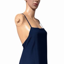 Madewell Womens Navy Blue Silk Cross Back Slip Midi Dress Sz 8 90s