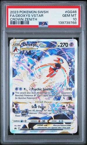 2023 POKEMON SWORD & SHIELD CROWN ZENITH #GG46 FULL ART/DEOXYS VSTAR PSA 10