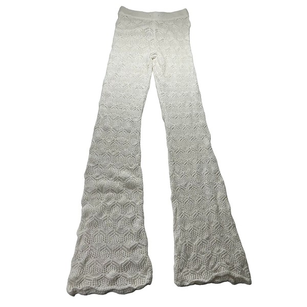 Mooloola Womens White Crochet Bootcut Flare Pants 100% Cotton Size 6 39422221