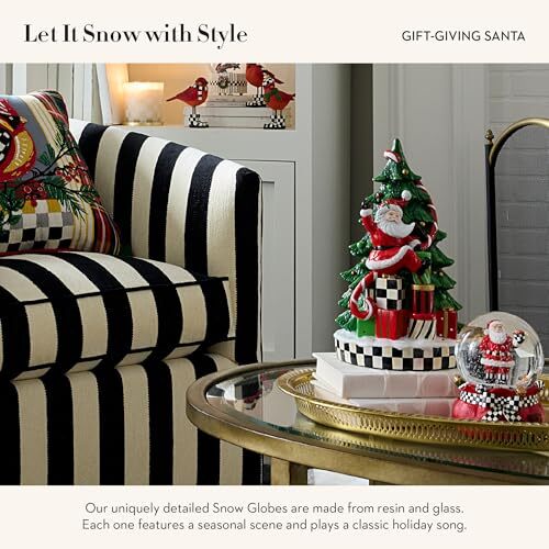 Christmas Snow Globe and Music Box, Unique Musical Snow Gift Giving Santa - Picture 4 of 7