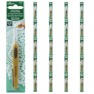 Clover Soft Touch ergonomische Häkelnadel alle Größen 0,5 mm bis 6 mm Stricken