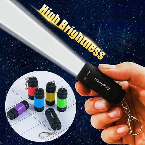Mini USB Ricaricabile Luce LED Piccola Torcia Torcia Tascabile Lampada Portachiavi Nuovo - Foto 4 di 20