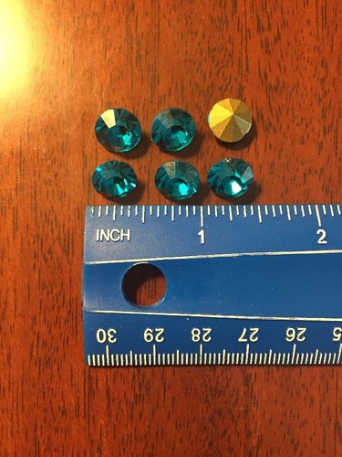 6 cristalli Swarovski blu brillante - Foto 2 di 2