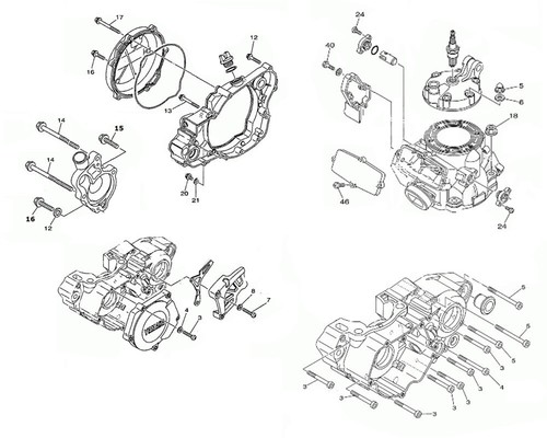 Yamaha YZ250 1999-03 Engine Cylinder Stainless Allen Screws Dome Flange Nuts kit - Picture 6 of 7