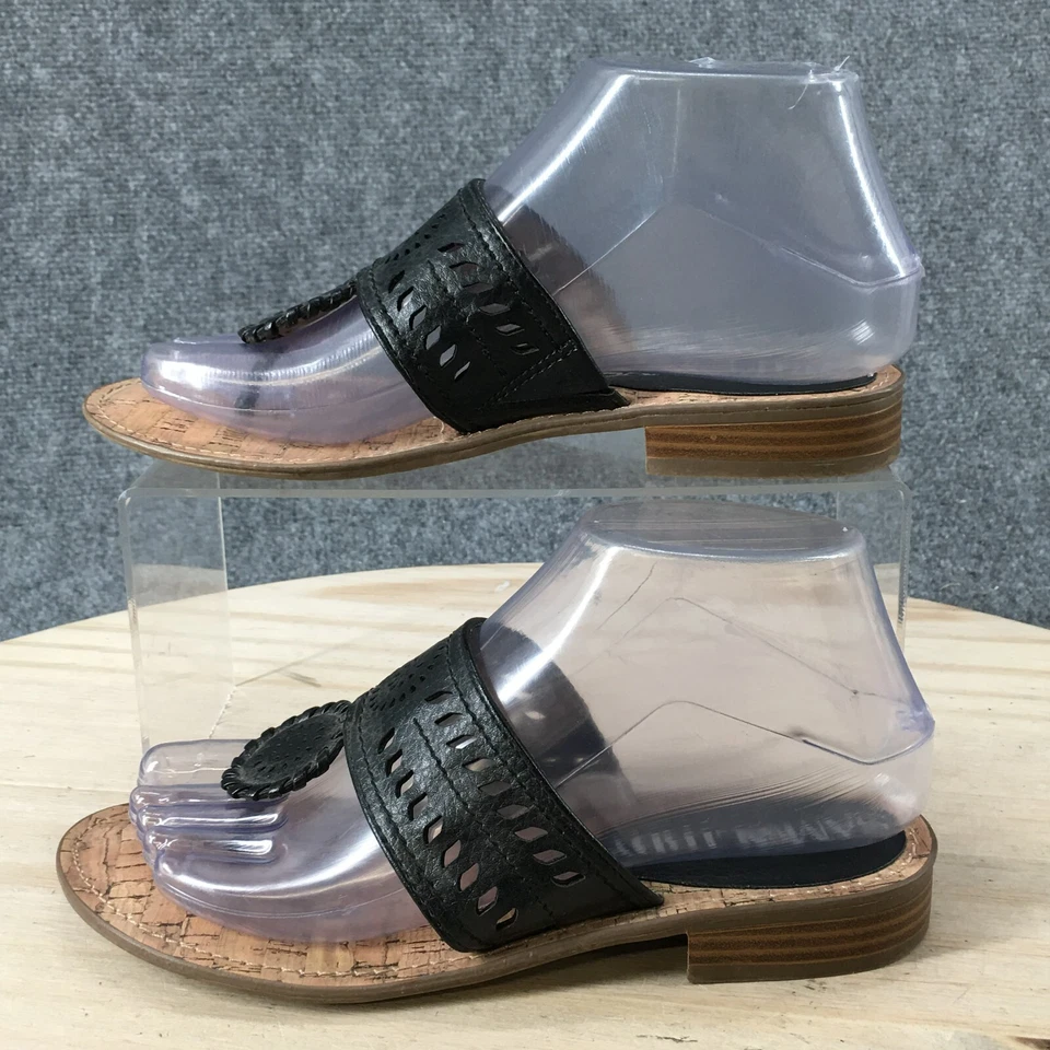 Sandalias Sam & Libby Mujer 6 Tibby Tanga Negro Imitación Cuero Informal Puntera Foto 2 de 4