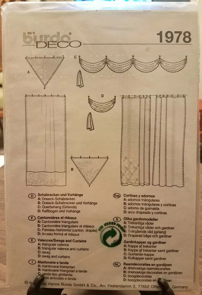 Burda DECO Pattern 1978 w uncut Pattern in German/English/Espanol/French/Italian - Image 2 of 2