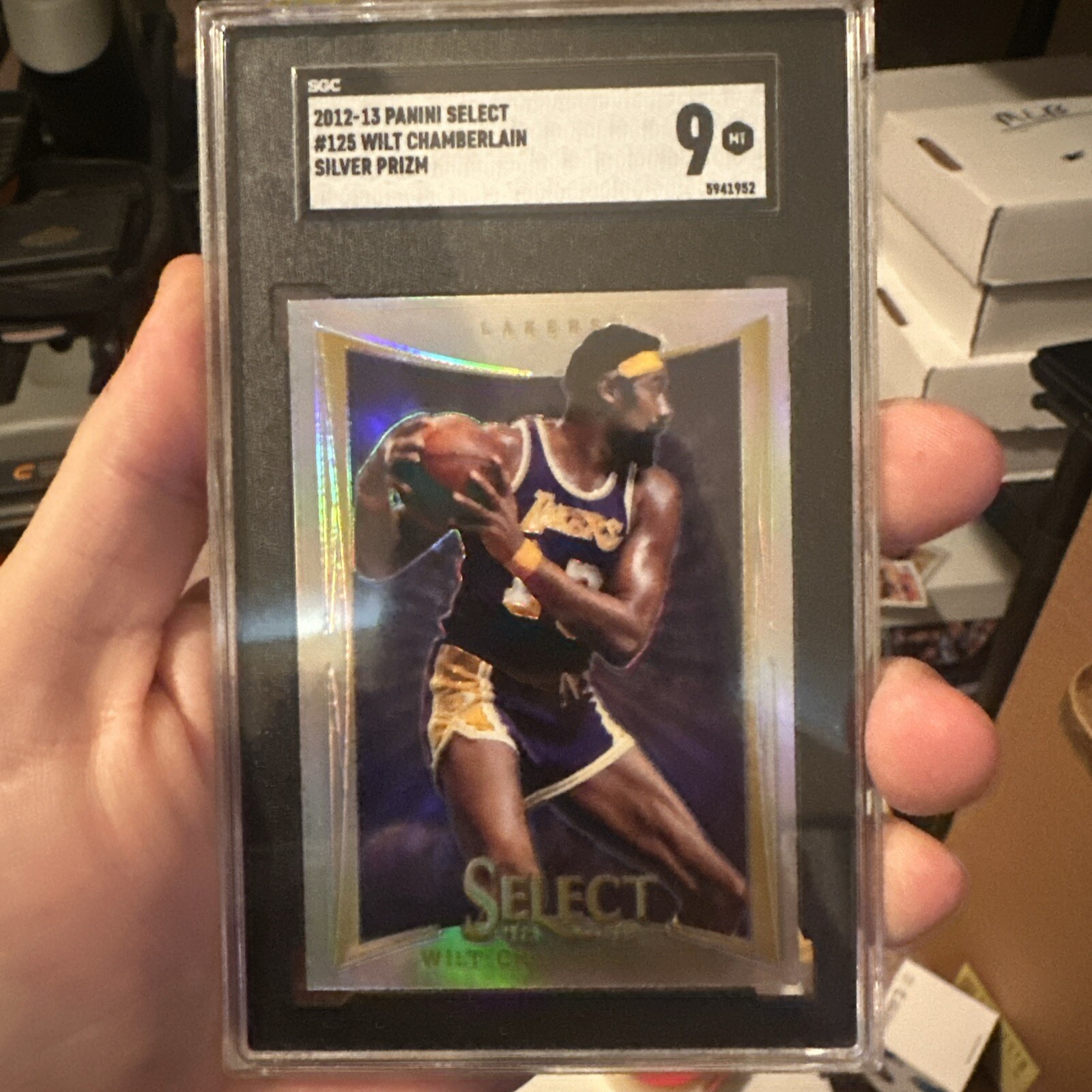 Wilt Chamberlain 2012-13 Panini Select Silver Prizm 1st Year #125  Lakers SGC 9