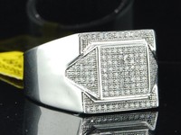 10k Mens White Gold Pave Diamond Pinky Ring Engagement Square Fashion Band .35ct on sale 10k Mens White Gold Pave Diamond Pinky Ring Engagement Square Fashion Band .35ct on sale