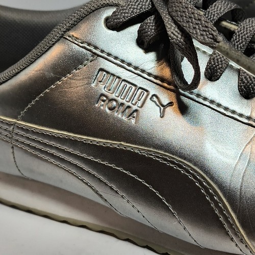 PUMA ROMA BOYS GS LEATHER CASUAL SILVER - WHITE AUTHENTIC SIZE 6.5C /204/ - Picture 2 of 9