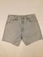 Vintage Wrangler Denim Light Wash Blue Jean Shorts Mens Sz 38 x 7 Made In USA