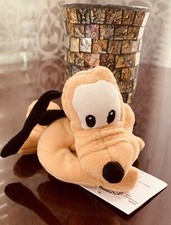 Disney Store Pluto Plush Dog Stuffed Animal 8" Toy Doll Mini Bean Bag w/Tags