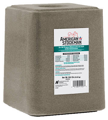 American Stockman 2274777 Selenium 90 Block Ag Salt, 50-Lbs. - Quantity 1