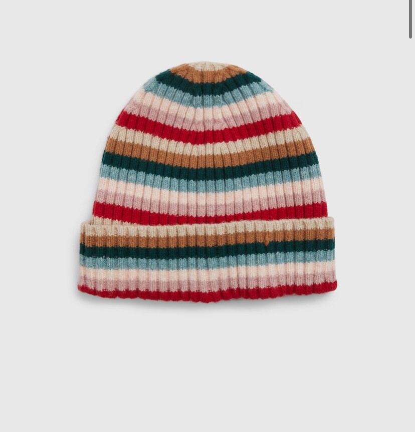 GAP NWT CashSoft Ribbed Foldover Beanie - White Multi Stripe GAP | Accessories | Gap Nwt Cashsoft Ribbed Foldover Beanie  main image 2