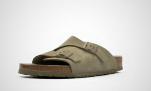 BIRKENSTOCK Zurich BS Faded Khaki Men's Slide Sandals Regular Fit 