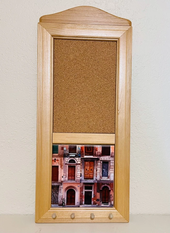 Alder Wood Framed Ceramic Tile Cork Memo Message Board  - Image 3 of 3