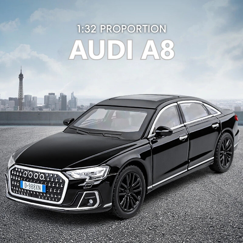 1:32 AUDI A8 Alloy Car Model Diecasts Toy Car Sound Light Toy