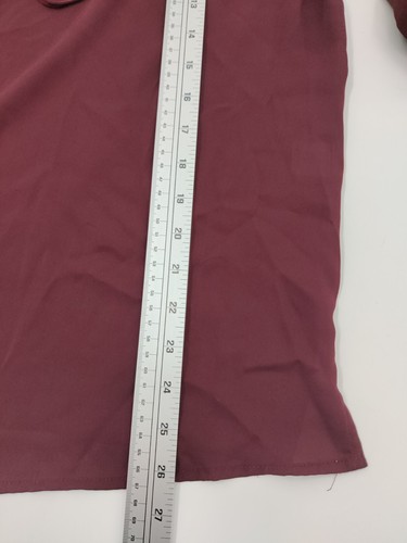 New York & Company 3/4 Sleeve V-Neck Blouse Size Small Maroon Lace Detail - 第 14/14 張圖片