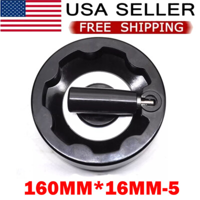 16x160mm Inside Ripple Fold Away Hand Wheel 6 Inch For Milling Machine Black US