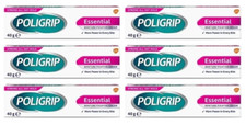 Poligrip Essential Denture Fixative Cream Flavour Free 40g x 6
