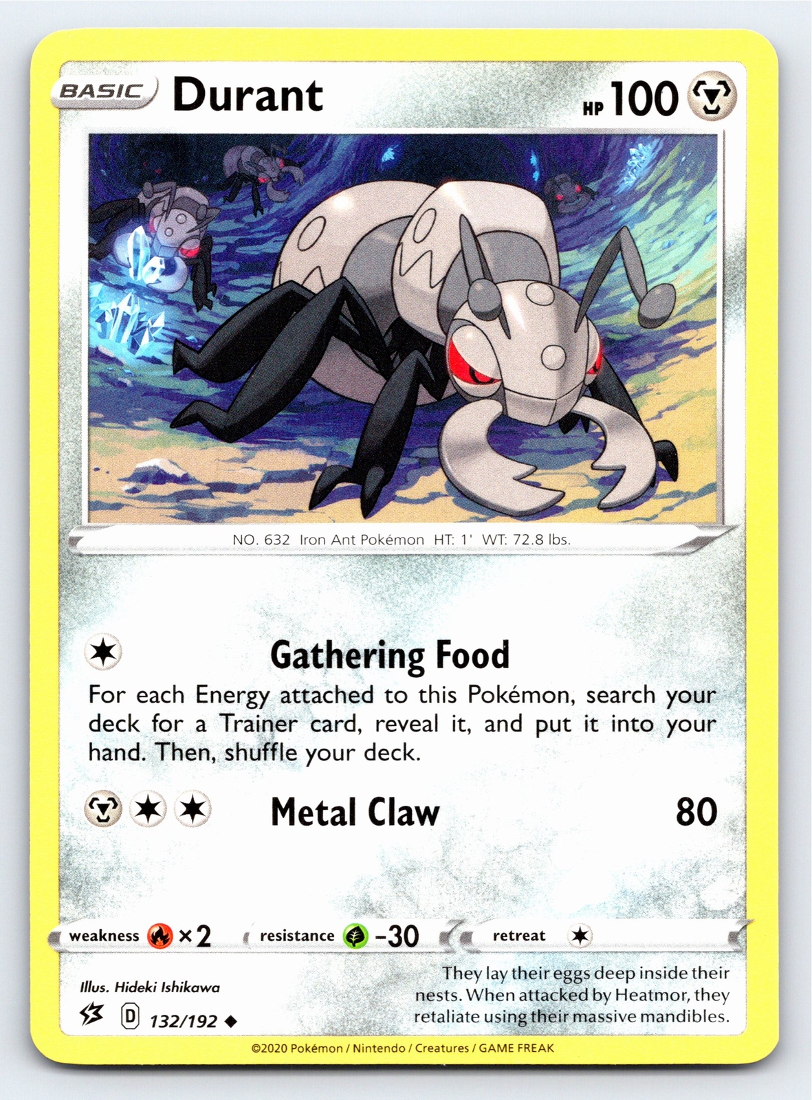 Durant 132/192 Uncommon Rebel Clash Pokemon Card - NM Near Mint