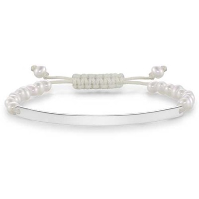 Thomas Sabo TLBA002WH-21 Silver Love Bridge Pearl ID Bracelet RRP $169 